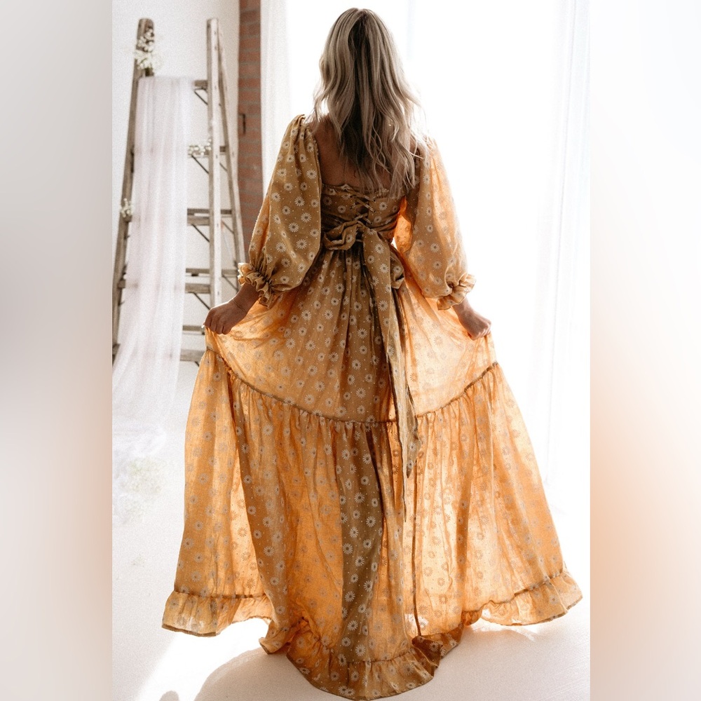 FlutterDresses Mustard Fable Dress